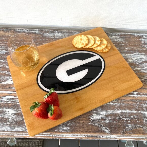 LARGE Georgia Bulldogs Cutting Board Resin Wood Charcuterie Cheese Gift UGA - Picture 2 of 7